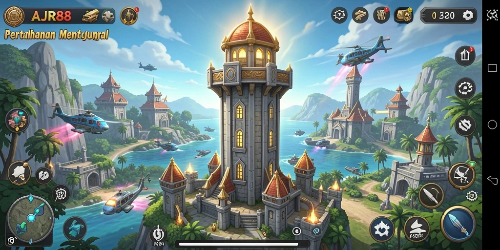 Gameplay seru AJR88 menampilkan strategi menara yang mendebarkan.