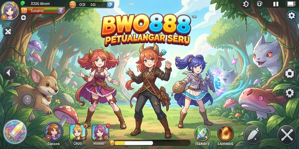 Tampilan gameplay seru di dalam BWO888 dengan karakter Anime.