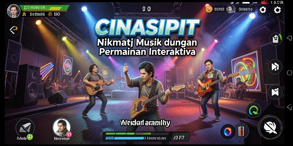 Screenshot CINASIPIT menampilkan gameplay musik yang interaktif.