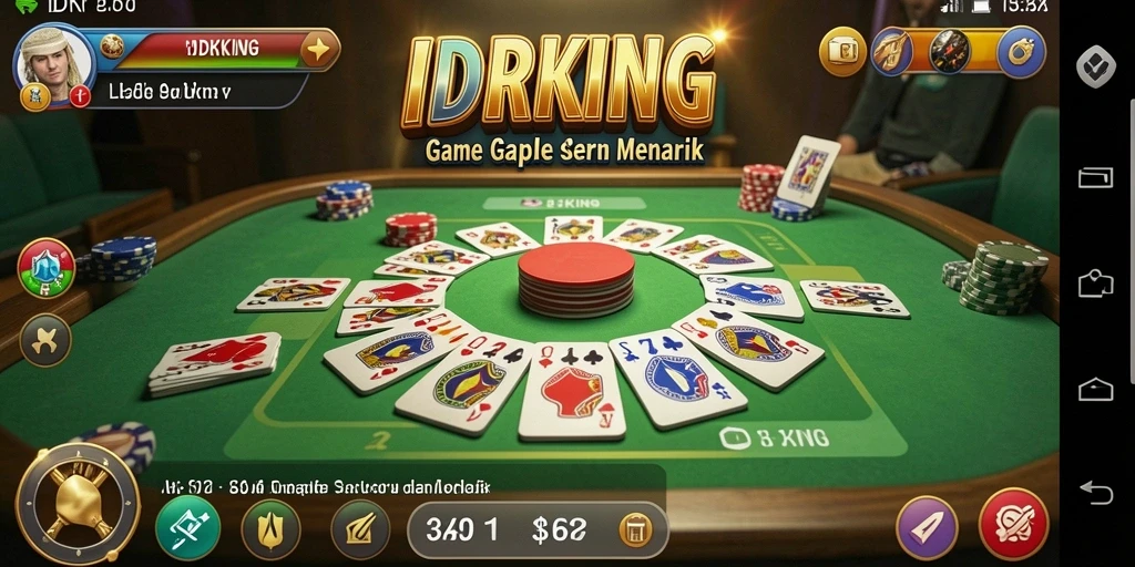 Tampilan gameplay seru dalam IDRKING, cocok untuk penggemar Gaple.