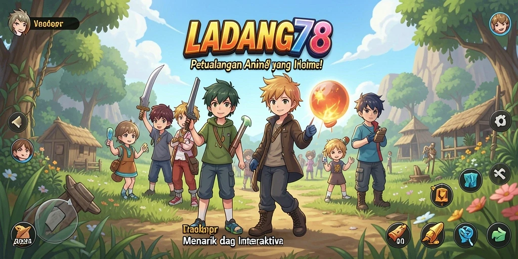 Tampilan dinamis dari gameplay LADANG78 yang penuh warna.
